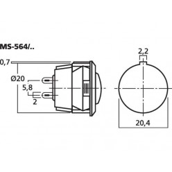Monacor MS-564/SW Przełącznik typu Rocker, czarny